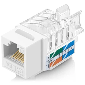 Everest 45° Cat6A RJ45 Keystone Jack 50er Pack (weiß, abgewinkeltes Slim Profil) - Bild 1 von 2
