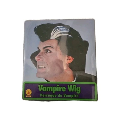 Vampire Wig Adult Size Black With White Streaks New In Package  - Image 1 of 3