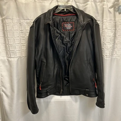 Milwaukee Men's Leather Motorcycle Jacket Size Large With Liner & Tags - Image 1 of 4