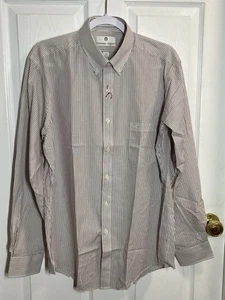 Etienne Aigner Mens Dress Shirt Button Down Long Sleeve Pinstriped 16 34/35 New - Picture 1 of 17