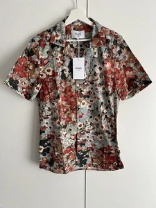 WAX LONDON Didcot Monet Print Short Sleeve Cotton Button-up Size: XS | NEW - Picture 1 of 9