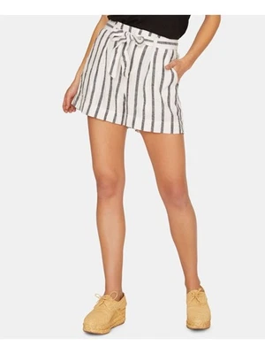 SANCTUARY Womens White Belted Striped Shorts Size: 32 - Image 1 of 4