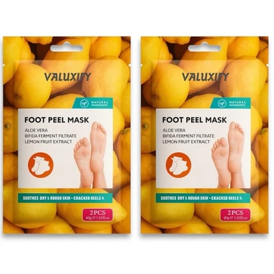 2-Pair Lemon Foot Peel Masks | Exfoliating Softening Socks | Baby Smooth Feet - Image 1 of 4