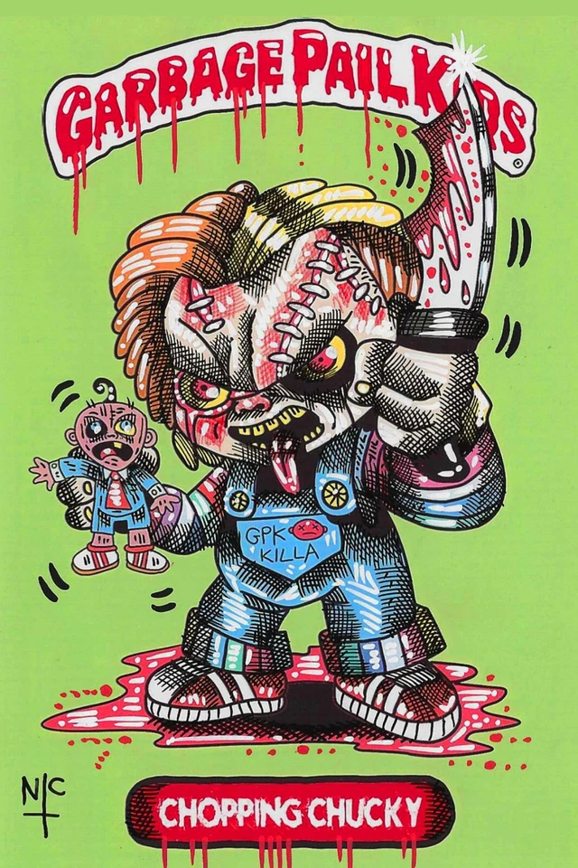 GPK SKETCH ART 4 x 6 inch oversize hand drawn on art paper, signed plain back - Image 1 of 1