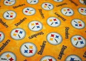 Pittsburgh Steelers Fabric Cotton Soft Flannel 1/4 yard Material 9" x 44" ! - Picture 1 of 2
