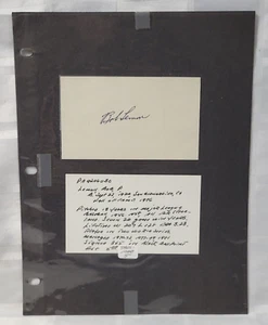 BOB LEMON AUTOGRAPH HAND SIGNED INDEX CARD WITH REFERENCE INFO BASEBALL MLB - Picture 1 of 16