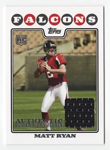 Matt Ryan 2008 Topps Fútbol Novato CAMISETA RELIQUIA (Auténtico Memorab Usado por el Jugador - Imagen 1 de 2