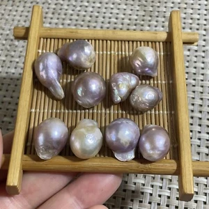 10pc 30g Natural South Sea Genuine Pink Purple Nuclear Pearl Unperforated - Picture 1 of 8