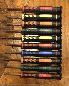 Precision Screwdriver Set of 10 (Phillips, Flat, Tri Wing, Torx) Screwdriver Set - Picture 1 of 7