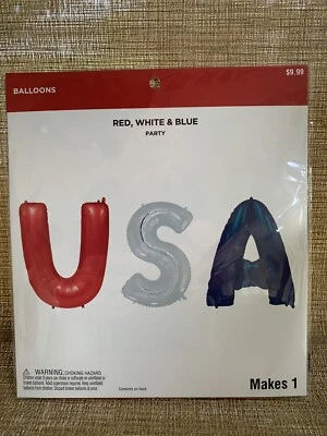USA PARTY RED, WHITE & BLUE 36”BALLOONS, NEW IN PACKAGE. - Image 1 of 2