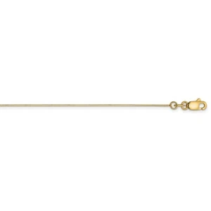 Real 14kt Yellow Gold 18 inch .5mm Octagonal Snake with Lobster Clasp Chain - Picture 1 of 3