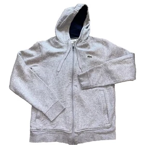 Boy's Lacoste Sport Gray Zip Up Fleece Hoodie Sz.16 - Picture 1 of 9