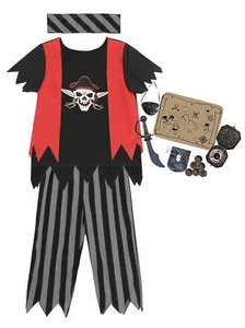 CHILDS PIRATE COSTUME BOYS GIRLS PIRATE FANCY DRESS WORLD BOOK DAY HALLOWEEN - Picture 1 of 1