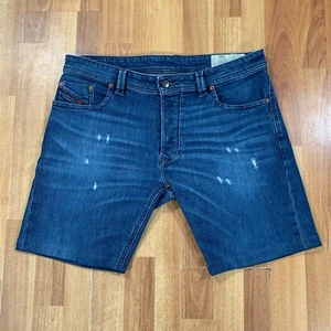 Diesel Industry Jeans Shorts Mens Sz 36x9 Blue Bermuda Larkee Altered - Picture 1 of 10