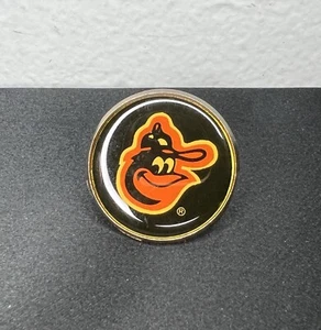 Vtg Baltimore Orioles Round Lapel Hat Pin 1” Orange Black Yellow Classic Logo - Picture 1 of 8