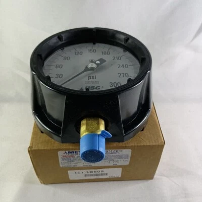 Ametek 1X605 300 PSI 1/2 ANPT LM 4 1/2 Inch Pressure Gauge 150974 ARC-LOC - Image 1 of 4