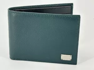 Nuevo Luxury Original Dolce&Gabbana Cartera Hombre Cuero Verde - Imagen 1 de 7