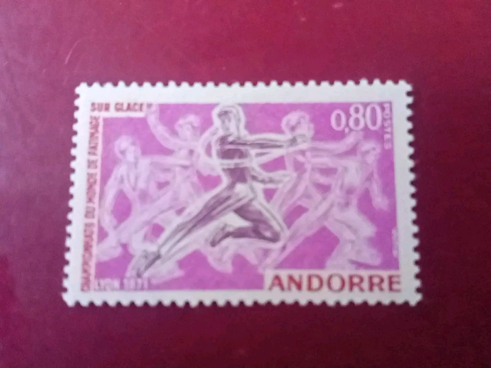 SELLOS ANDORRA FRANCESA MNH 1971 CAMPEONATO MUNDIAL PATINAJE SOBRE HIELO. LYON - Imagen 1 de 1