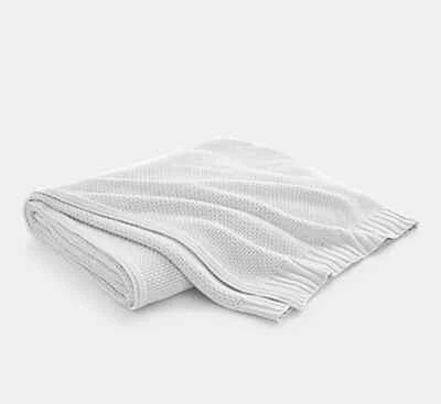 Manta de cama Ralph Lauren Ariel 100 % algodón blanca completa/queen $355 nueva en paquete Foto 1 de 4