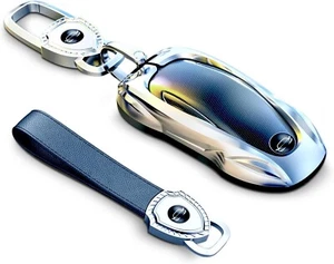 Zinc Alloy Metal Car Key Fob Case for Tesla, Key Fob Cover Case Holder Protector - Picture 1 of 13