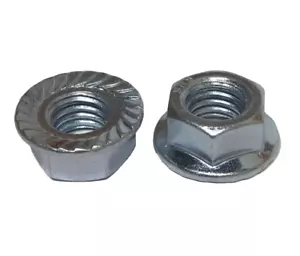 Tuercas de brida dentadas NC 1/4"-20 - chapadas en zinc (CANTIDAD 100)* - Imagen 1 de 1