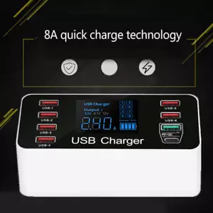 8 Multi-Ports USB Charger QC 3.0 Fast Quick Charging Station Wall Hub EU Plug MU - Picture 1 of 7