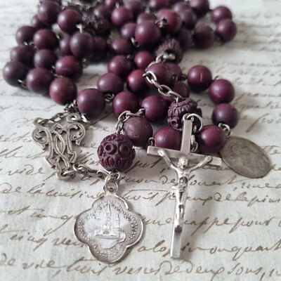Chapelet Ancien milieu XIXè en Argent et Graines Antique Silver Rosary 19thC - Photo 1/4