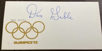 DAN GABLE Autographed Signed 1972 Olympics Metalist Card WRESTLING Team FREESHIP - Image 1 of 2