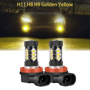 2x H8 40W 3000K Golden Yellow For BMW Angel Eyes Halo Rings Foglight Bulbs NEW - Picture 1 of 14