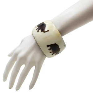 Grober Harz Armreif Afrikanischer Modeschmuck Elefant Batik Print  - Bild 1 von 2