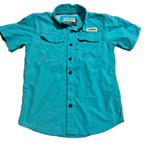 Magellan Outdoors Youth Sz XS Fish Gear Mag Wick Short Sleeve Turquoise Blue - Picture 1 of 7