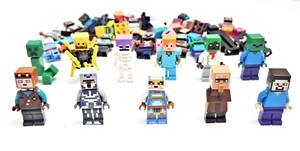 LEGO Minecraft Minifigure Lot - 5 Random Mystery Figures Zombies Creepers Steve - Picture 1 of 3
