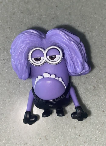 PURPLE  MINION * Despicable Me 2 Figure * Poseable Action Figure Loose RARE HTF Cover
