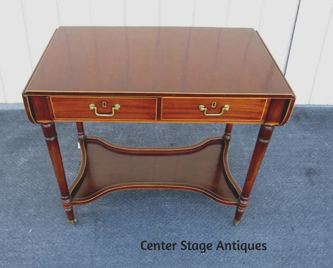 63672  Dropside Custom Made  Inlaid Mahogany Table Console Cover