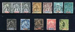 FRENCH INDO-CHINA 1892-6 Peace & Commerce Tablet Type Part Set SG 6 to SG 18 VFU - Picture 1 of 2