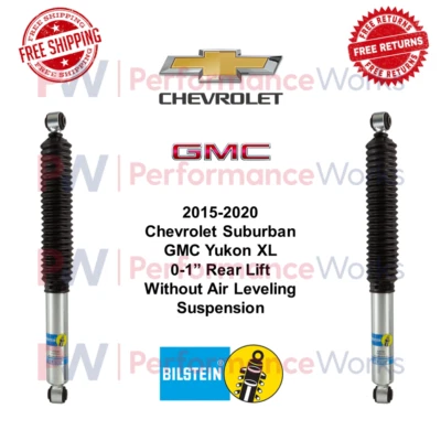 Par de Amortiguadores Bilstein 5100 0-1" Elevador Trasero Para 15-20 Chevy Suburban / GMC Yukon XL Foto 1 de 4