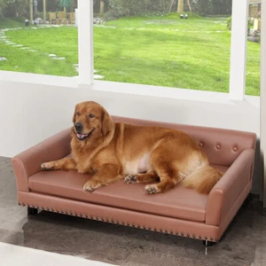 XX-Large Dog Couch Pet Sofa Bed Luxury Anti-wear Leather Dog Cat Snuggle Lounger - Picture 1 of 14