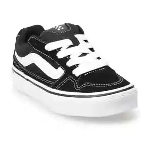 NEW big boys Vans Caldrone YOUTH Sneakers Shoes suede Black/ White, Size 5 - Picture 1 of 6