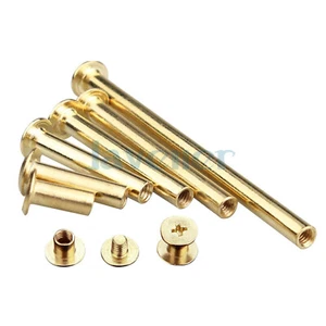 Álbum de fotos de latón enchapado M5x6-M5x100 mm tornillo a presión remache de acoplamiento remache - Imagen 1 de 27