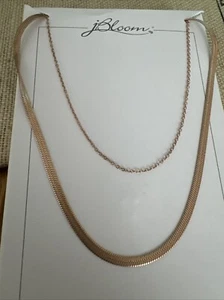 JBloom Design Fashion Trendy Jewelry Felicity Rose Gold Layer Stainless Necklace - Picture 1 of 6
