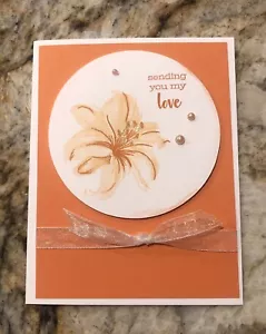 Sending You My Love Karten, 4er Set, Lilie Blume, orange, jeder Anlass - Bild 1 von 2