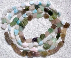 2 POUND SIX QUARTZ FLUORITE NUGGET BEAD STRAND CLOSEOUT BELOW COST DD52/72223 - Picture 1 of 3