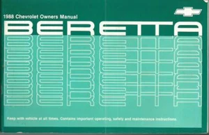 1988 Chevrolet Beretta Owner's Manual Manual Owners Manual BAE - Picture 1 of 1