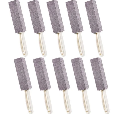 Paquete de 10 limpiadores de inodoros de piedra pómez con mango largo para limpieza de inodoros Foto 1 de 4