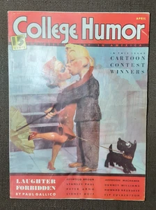 1937 COLLEGE HUMOR Magazine~DRAKE CO-ED/Des Moines~NAZI~Jefferson MacHamer PINUP - Picture 1 of 18