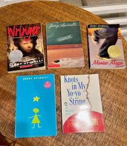 Lot of 5 Chapter Books Jerry Spinelli Stargirl Wringer Loser Maniac Magee Knots - Picture 1 of 5
