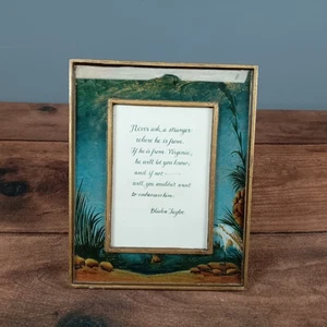 Blanton Taylor Framed Art Print Virginia Quote Coastal Decor Gold Accent - Picture 1 of 7