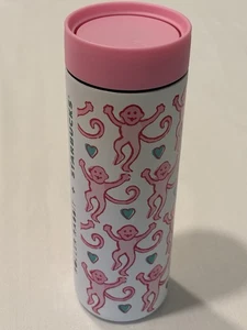 NUOVO Starbucks X Roller Rabbit 16 oz bicchiere in acciaio inox rosa vacanza tazza calda - Foto 1 di 5