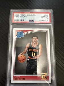 Trae Young 2018-19 Panini Donruss Rated Rookie RC PSA 10 Gem Mint 198 Hawks - Bild 1 von 2