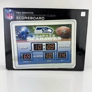 NFL Seattle Seahawks Scoreboard Alarm Clock with Temperature Time Date Alarm - Picture 1 of 8
